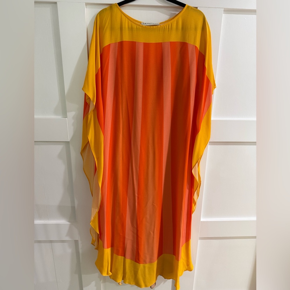 Trina Turk Shante Bicolor Caftan | Heatwave | XL | Resort Luxe - Picture 5 of 9